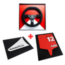 Kit Quadros - McLaren MP4/4 - 1988 - Volante + Asa Dianteira + Asa Traseira - Fórmula 1 - 3 Peças