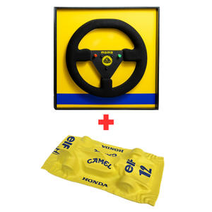 Kit Decorativo - Lotus 99T - Amarela - 1987 - Quadro Volante + Miniatura - Fórmula 1 - 2 Peças