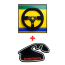 Kit Decorativo - Herói Nacional - Quadro Volante McLaren MP4/6 - 1991 + Luminária em LED Pista Interlagos - Fórmula 1 - 2 Peças