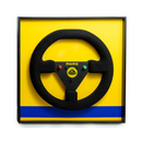 Kit Decorativo - Lotus 99T - Amarela - 1987 - Quadro Volante + Miniatura - Fórmula 1 - 2 Peças