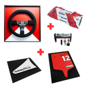Kit Decorativo - McLaren MP4/4 - 1988 - Quadros Volante + Asa Dianteira + Asa Traseira + Miniatura + Porta-Chaves - Fórmula 1 - 5 Peças