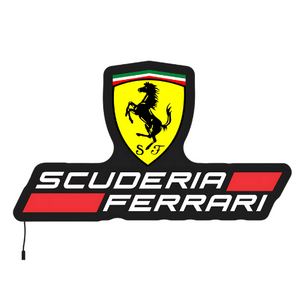 Luminária em LED - Scuderia Ferrari - Fórmula 1 - 50x28cm - Fonte Bivolt