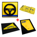 Kit Decorativo - Lotus 99T - Amarela - 1987 - Volante + Asa Dianteira + Asa Traseira + Miniatura - Fórmula 1 - 4 Peças