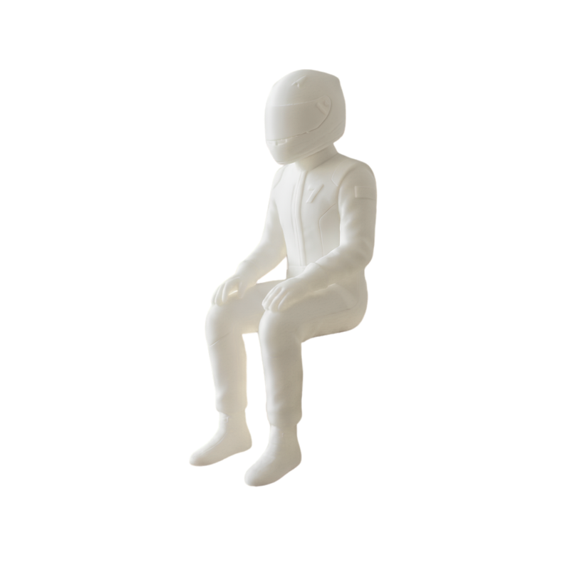 Miniatura Piloto F1 - Sentado - Preparação - Estatueta Fórmula 1 - 10x4,5x4,5cm