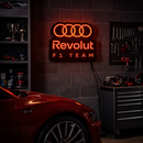 Luminária em LED - Audi Revolut F1 Team - Logo - Fórmula 1 - 35x32cm - Fonte Bivolt