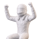 Miniatura Piloto F1 - Sentado - Comemoração - Estatueta Fórmula 1 - 10x6x6,5cm