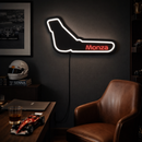 Kit Decorativo - Quadro Volante McLaren MP4/6 - 1991 + Luminária em LED Pista Monza - Fórmula 1 - 2 Peças