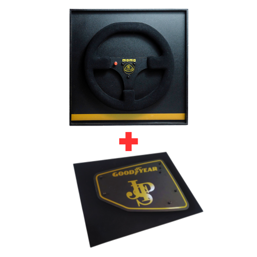 Kit Quadros Lotus 97T - 1985 - Volante + Asa Traseira - Fórmula 1 - 2 Peças