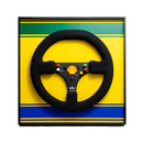 Kit Decorativo - Herói Nacional - Quadro Volante McLaren MP4/6 - 1991 + Luminária em LED Pista Interlagos - Fórmula 1 - 2 Peças