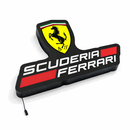 Luminária em LED - Scuderia Ferrari - Fórmula 1 - 50x28cm - Fonte Bivolt