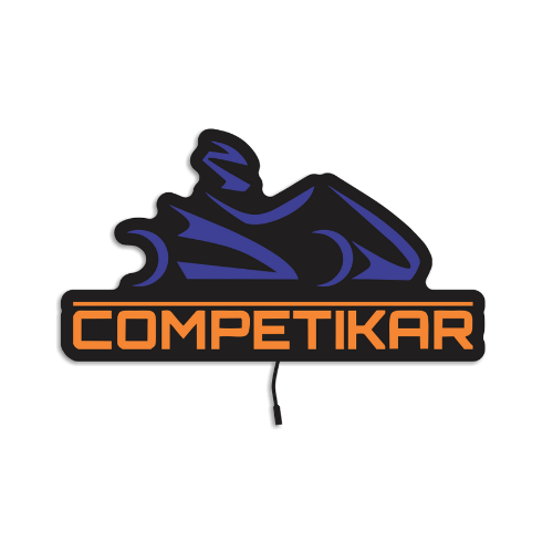 Luminária em LED - Competikar - Uberlândia (MG) - Logo Oficial - 65x33cm - Fonte Bivolt