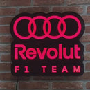 Luminária em LED - Audi Revolut F1 Team - Logo - Fórmula 1 - 35x32cm - Fonte Bivolt