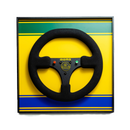 Quadro decorativo do volante da Lotus 98T de 1986, pilotado pelo nosso maior ídolo, item único feito para fãs de Formula 1.