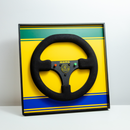Quadro decorativo do volante da Lotus 98T de 1986, pilotado pelo nosso maior ídolo, item único feito para fãs de Formula 1.
