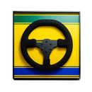 Quadro decorativo do volante da Toleman T184 de 1984, ano de estreia do nosso maior ídolo, item único feito para fãs de Formula 1.